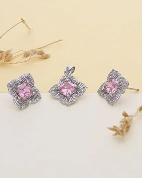 Candy Pink Charm Duo in 92.5 Silver