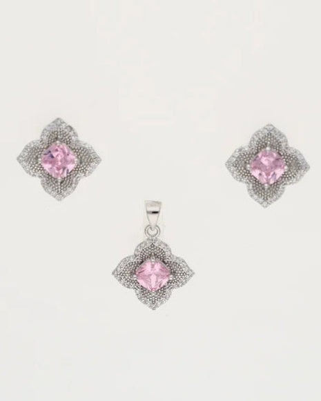 Candy Pink Charm Duo in 92.5 Silver
