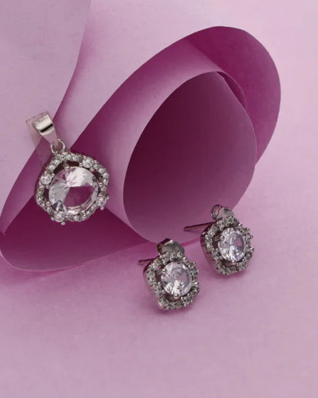 Crystal Charm Duo in 92.5 Silver