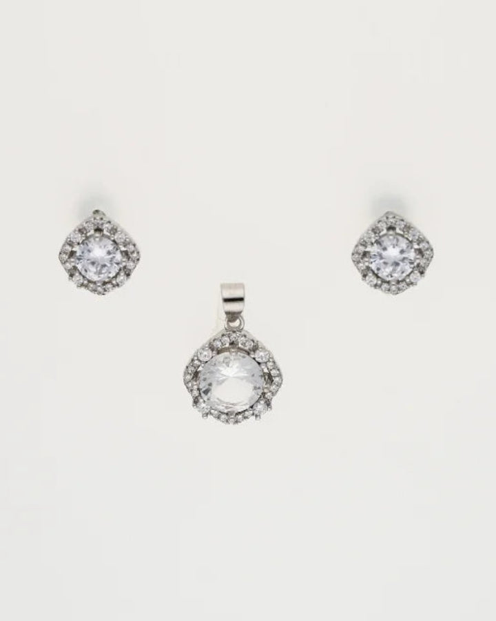 Crystal Charm Duo in 92.5 Silver