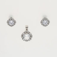 Crystal Charm Duo in 92.5 Silver