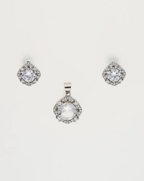 Crystal Charm Duo in 92.5 Silver