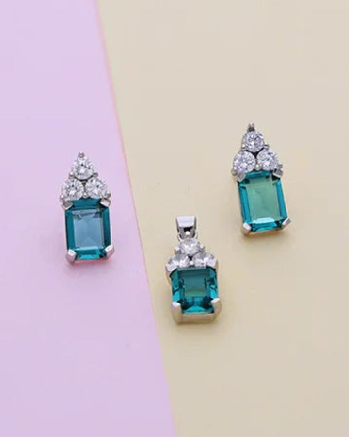 Emerald Charm Duo in 92.5 Silver