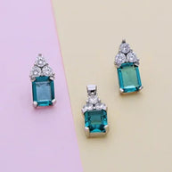 Emerald Charm Duo in 92.5 Silver