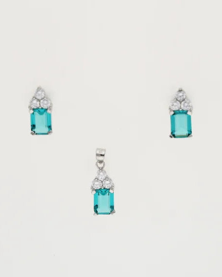 Emerald Charm Duo in 92.5 Silver