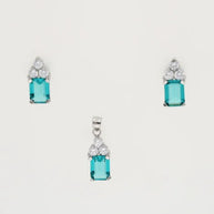 Emerald Charm Duo in 92.5 Silver