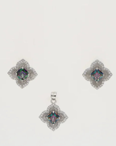 Amethyst Charm Duo in 92.5 Silver