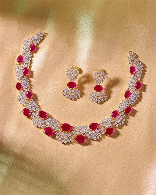 Rajata Necklace in 92.5 Silver front view - Silsila by Dvaar