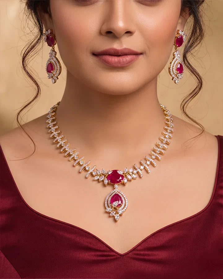 Ratnaraj Necklace in 92.5 Silver