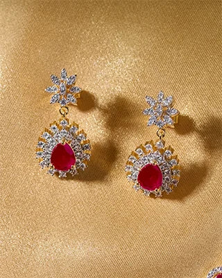 Padmaraga Necklace in 92.5 Silver side view - Silsila by Dvaar