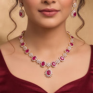 Padmaraga Necklace in 92.5 Silver - Silsila by Dvaar