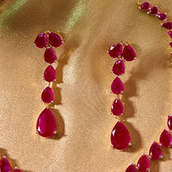 Ruby Teardrop Necklace in 92.5 Silver