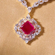 Crimson Necklace in 92.5 Silver detail - Silsila by Dvaar