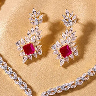 Crimson Necklace in 92.5 Silver side view - Silsila by Dvaar