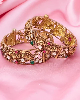 Victorian Garden Gem Bangle in 92.5 Silver