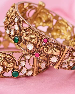Victorian Garden Gem Bangle in 92.5 Silver