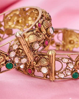 Victorian Garden Gem Bangle in 92.5 Silver