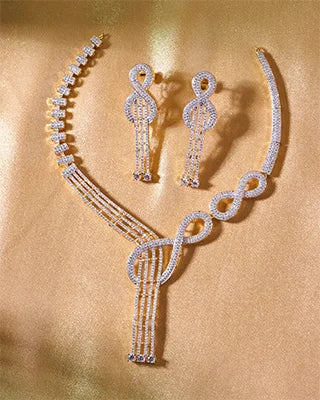 Infinity Necklace in 92.5 Silver front view - Silsila by Dvaar