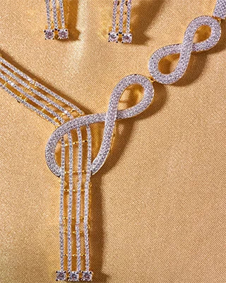 Infinity Necklace in 92.5 Silver detail - Silsila by Dvaar