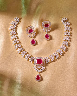Vermilion Necklace in 92.5 Silver