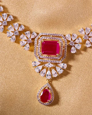 Vermilion Necklace in 92.5 Silver