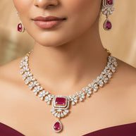 Vermilion Necklace in 92.5 Silver