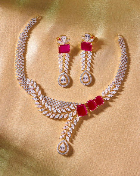 Shringar Necklace in 92.5 Silver front view - Silsila by Dvaar