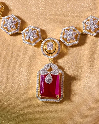 Pushpanjali Necklace in 92.5 Silver detail - Silsila by Dvaar