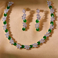 Pistachio Necklace in 92.5 Silver front view - Silsila by Dvaar