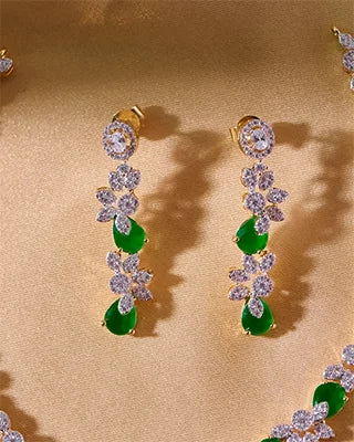 Pistachio Necklace in 92.5 Silver side view - Silsila by Dvaar