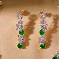Pistachio Necklace in 92.5 Silver side view - Silsila by Dvaar