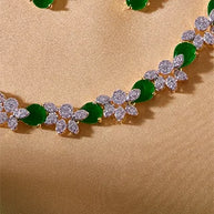 Pistachio Necklace in 92.5 Silver detail - Silsila by Dvaar