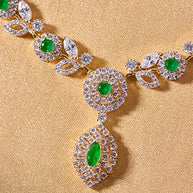 Haripriya Emerald Necklace in 92.5 Silver detail - Silsila by Dvaar