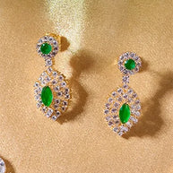 Haripriya Emerald Necklace in 92.5 Silver side view - Silsila by Dvaar