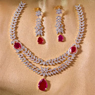 Ratnarekha Necklace in 92.5 Silver front view - Silsila by Dvaar
