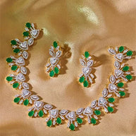 Nilaparni Necklace in 92.5 Silver front view - Silsila by Dvaar