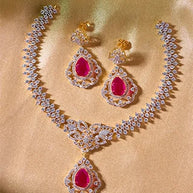 Aruna Mani Necklace in 92.5 Silver front view - Silsila by Dvaar