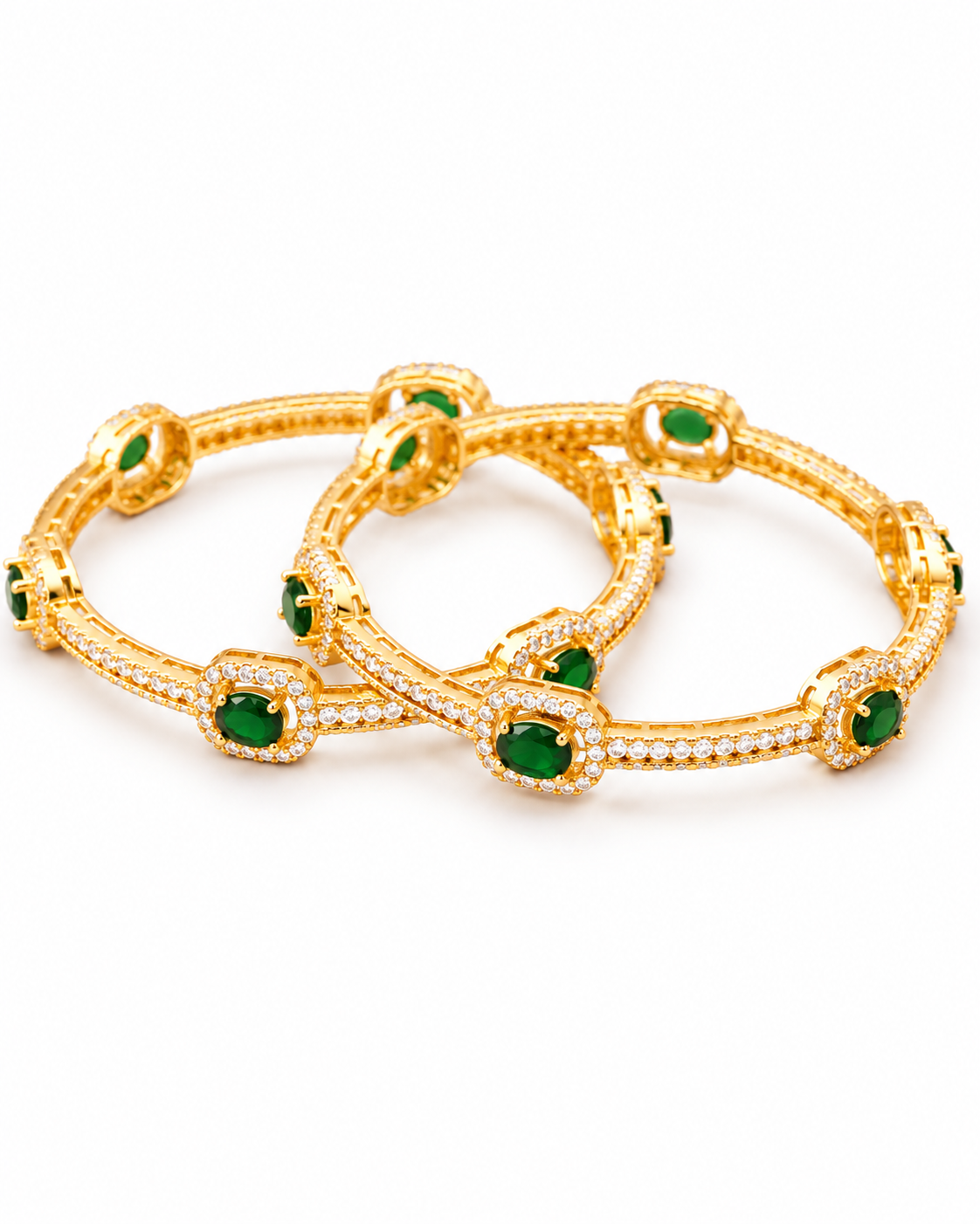 Emerald Bangles in 92.5 Silver
