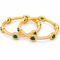 Emerald Bangles in 92.5 Silver