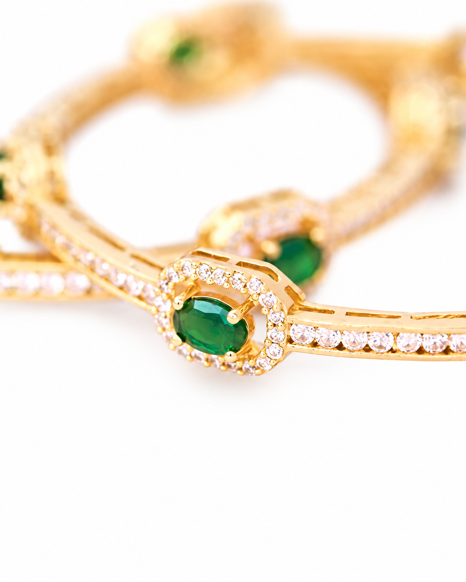 Emerald Bangles in 92.5 Silver