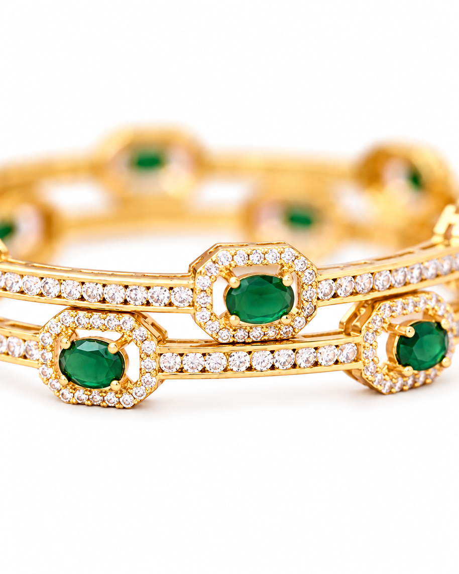 Emerald Bangles in 92.5 Silver