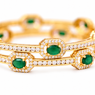Emerald Bangles in 92.5 Silver