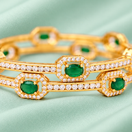 Emerald Bangles in 92.5 Silver