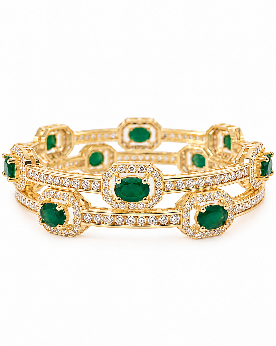 Emerald Bangles in 92.5 Silver