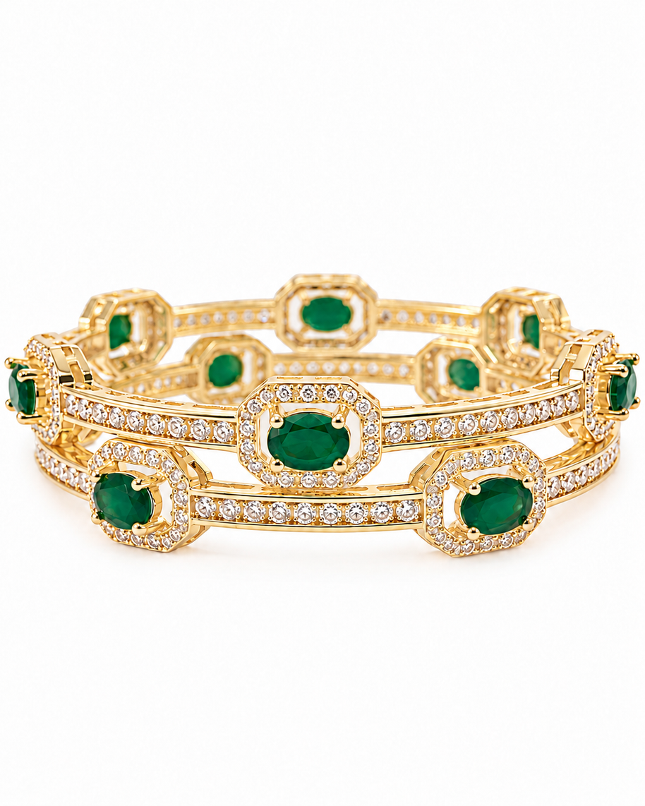 Emerald Bangles in 92.5 Silver