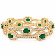 Emerald Bangles in 92.5 Silver