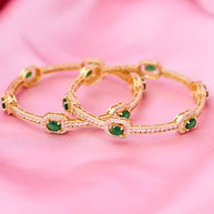 Emerald Bangles worn view - Silsila by Dvaar