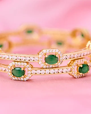 Emerald Bangles in 92.5 Silver