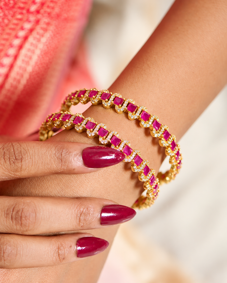 Ruby Bangles in 92.5 Silver