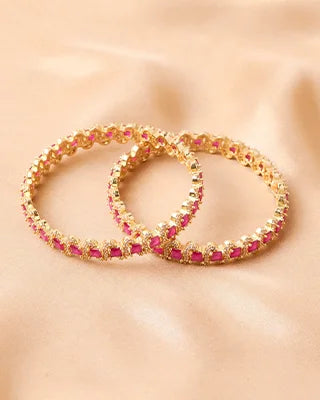 Ruby Bangles worn view - Silsila by Dvaar